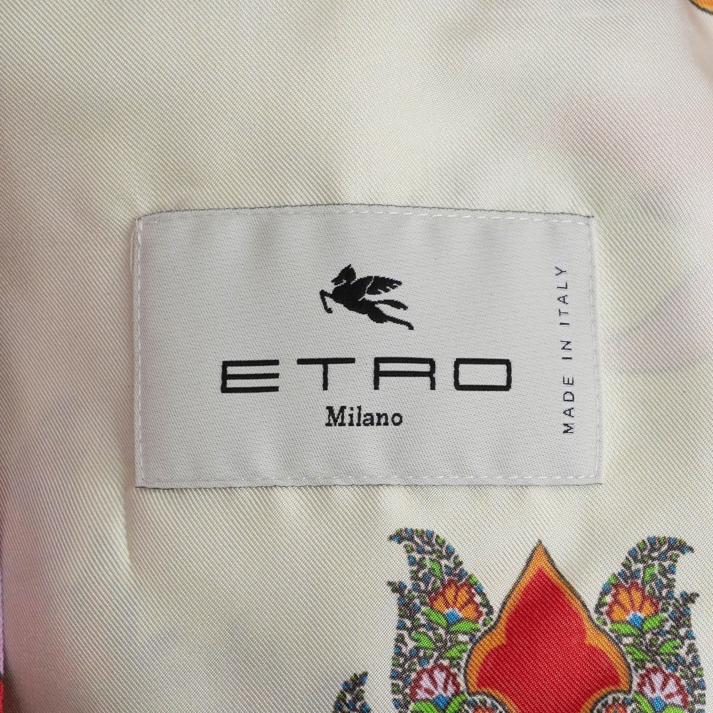 ETRO multi silk 2023 BLOOMING PAISLEY Blazer Jacket 42 M For Sale 1