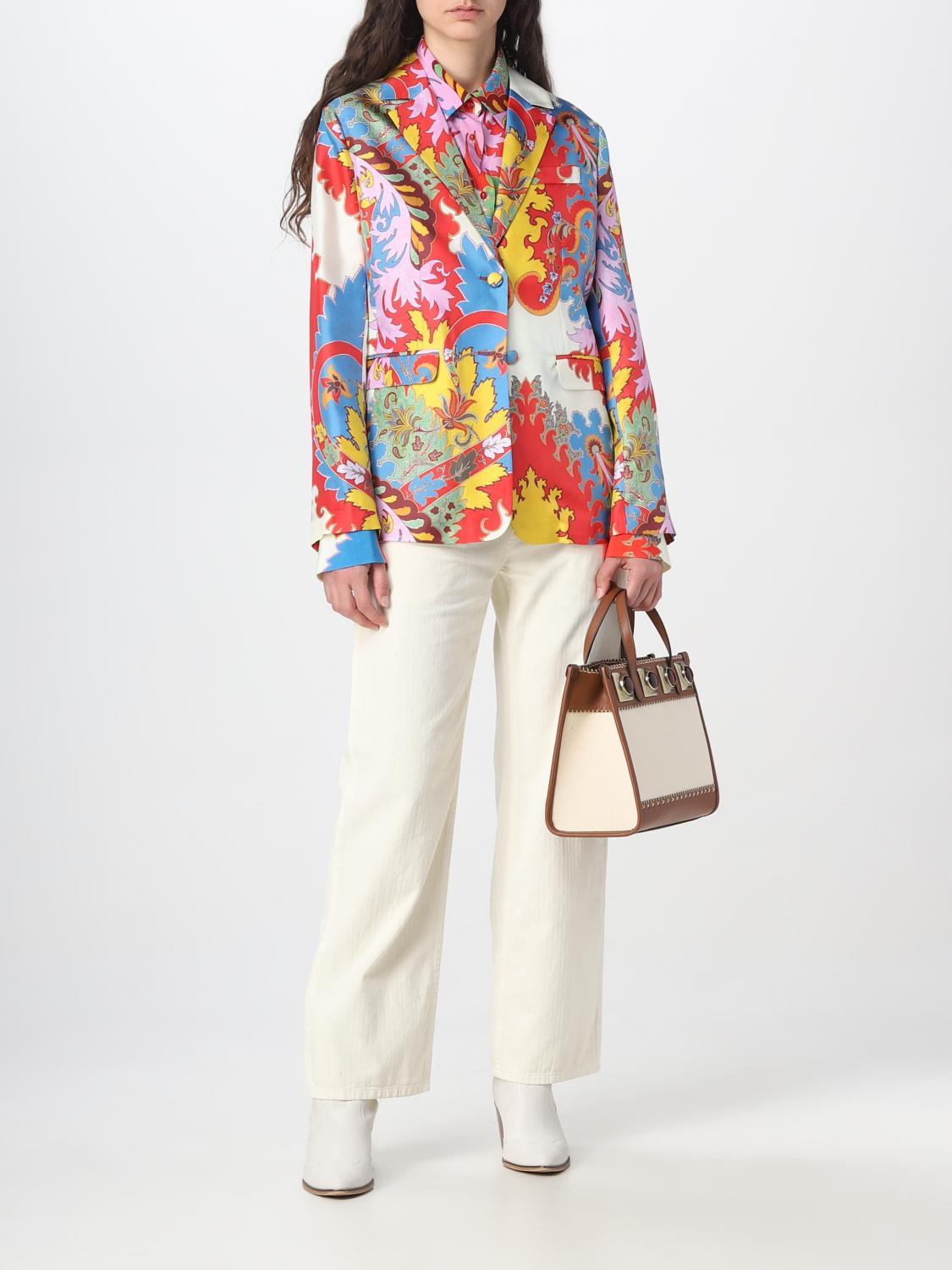 ETRO multi silk 2023 BLOOMING PAISLEY Blazer Jacket 42 M For Sale 2