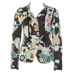 Etro Multicolor Abstract Printed Synthetic & Cotton Button Front Blazer M