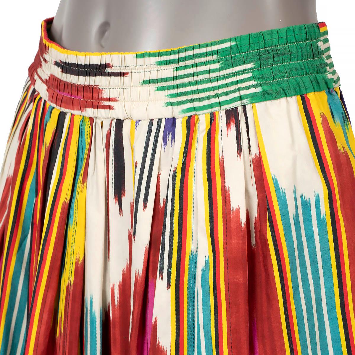 ETRO multicolor cotton 2018 IKAT FLARED MIDI Skirt 42 M For Sale 1