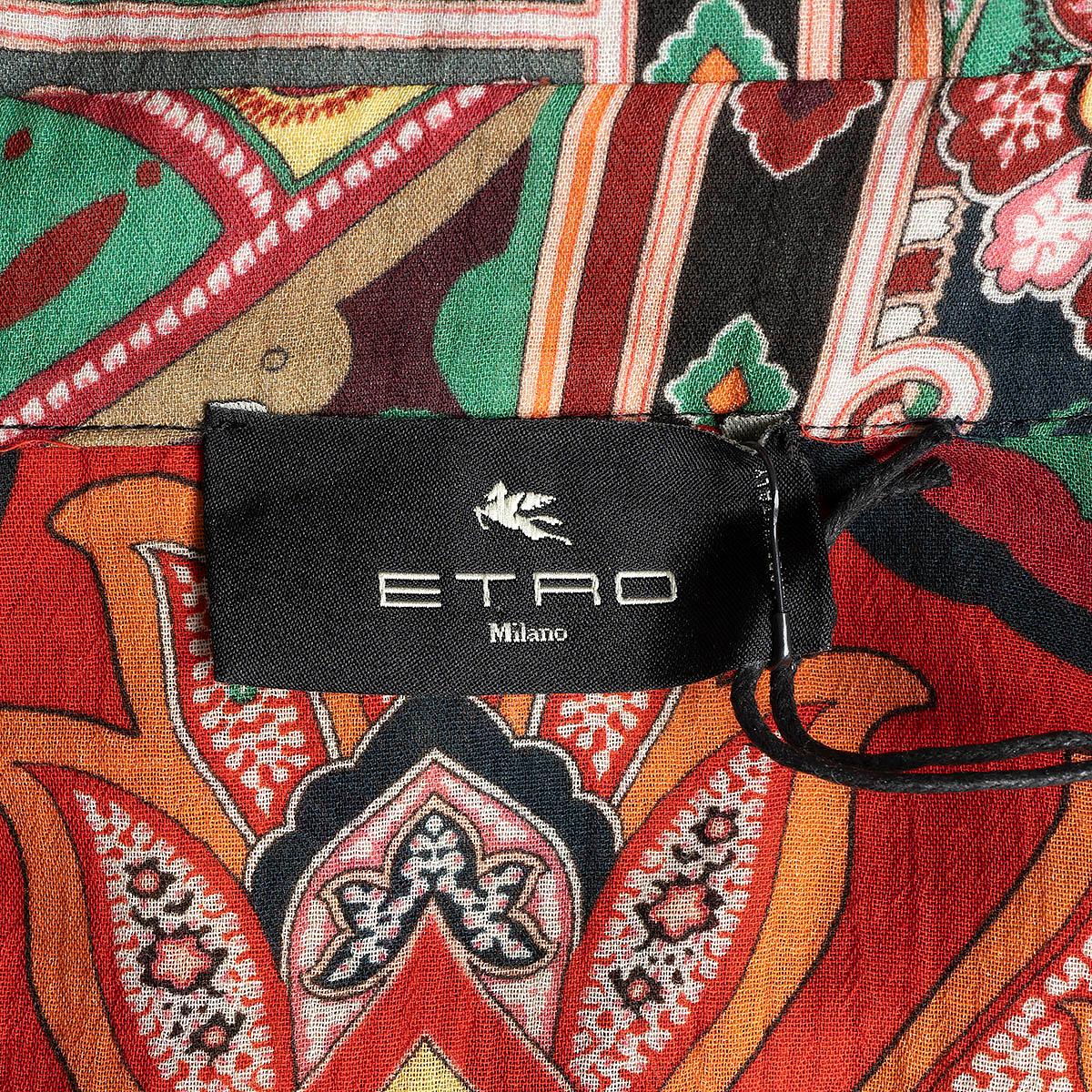 ETRO multicolor cotton 2022 PAISLEY CREPE MAXI SHIRT Dress 40 S For Sale 1