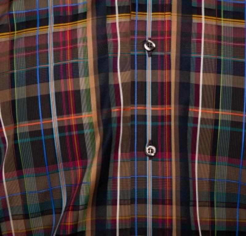 Etro Multicolor Cotton Button Front Shirt S In Excellent Condition For Sale In Dubai, Al Qouz 2