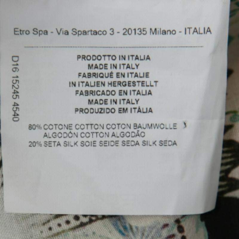 Etro Mehrfarbige übergroße Bluse aus Baumwolle in Übergröße M (Beige) im Angebot