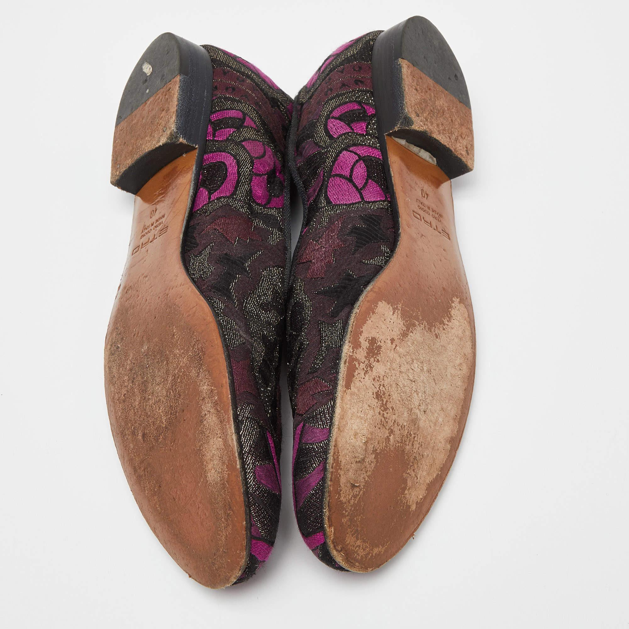 Etro Multicolor Embroidered Fabric Smoking Slippers Size 40 1