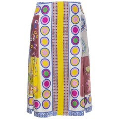 Etro Multicolor Floral Print Silk Pleated Skirt M