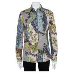 Etro Multicolor Floral Print Stretch Cotton Shirt L