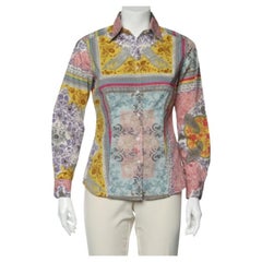 Etro Camisa con botones de algodón con estampado floral multicolor M