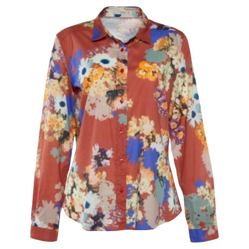 Etro - Camicia a maniche lunghe in cotone con stampa floreale multicolore - L.L.