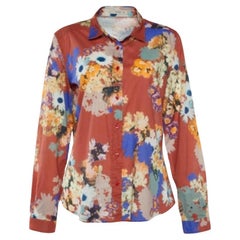 Etro - Camicia a maniche lunghe in cotone con stampa floreale multicolore - L.L.