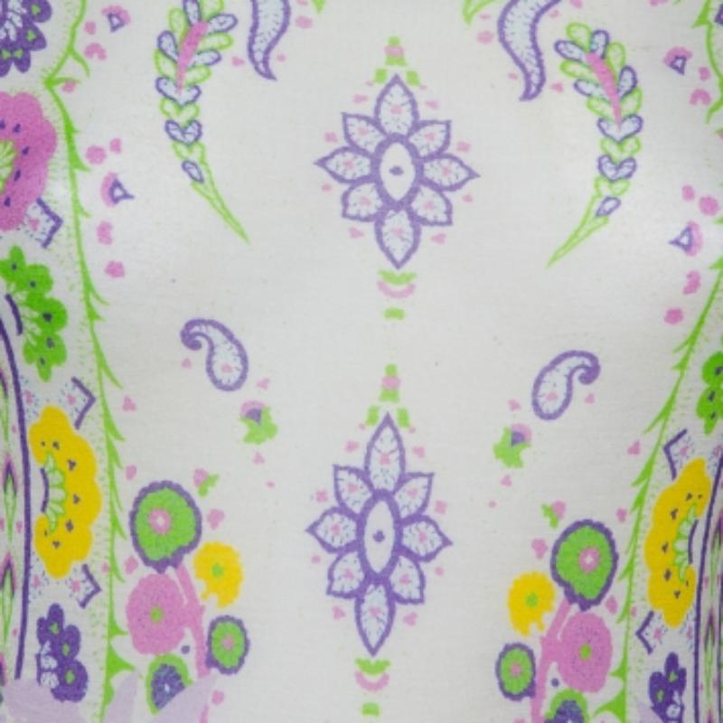 Etro Multicolor Floral Printed Cotton Long Sleeve T-Shirt M In Good Condition For Sale In Dubai, Al Qouz 2