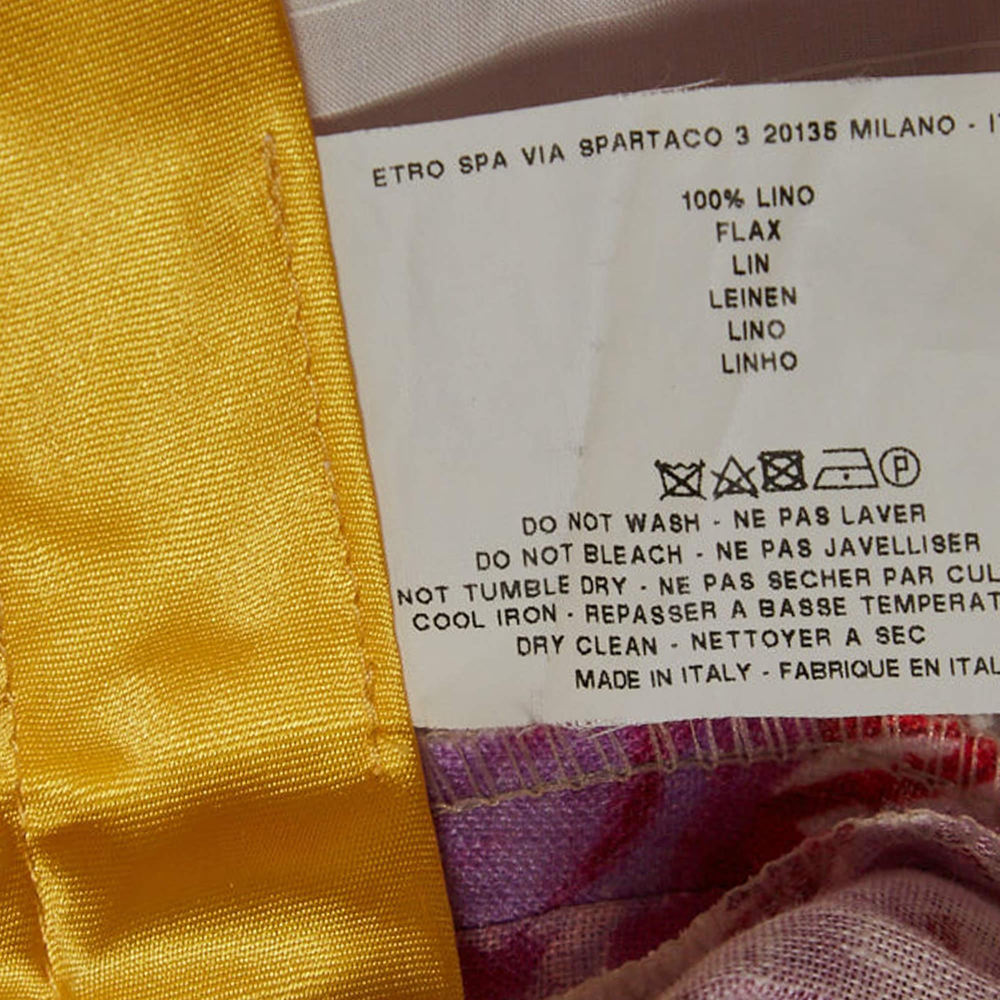 De los hombres Etro Pantalones rectos de lino con estampado floral multicolor XXL en venta