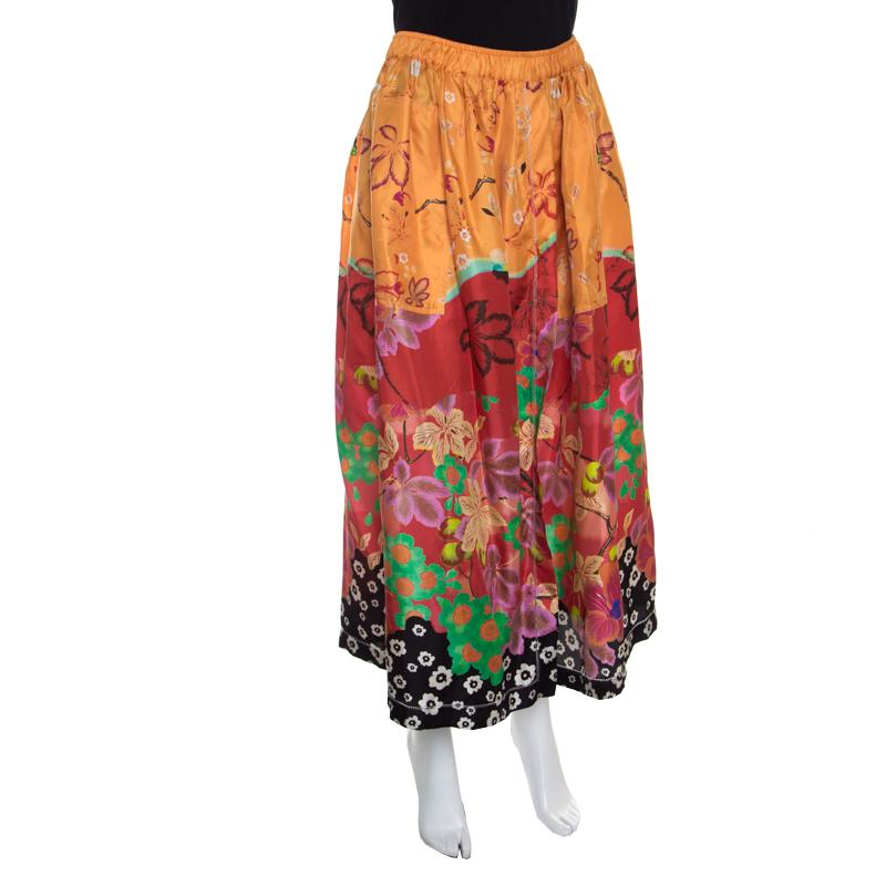 Etro Womans Multicolor Floral Printed Silk Long Dress Womens Clothing Skirts Maxi skirts Save 32% 
