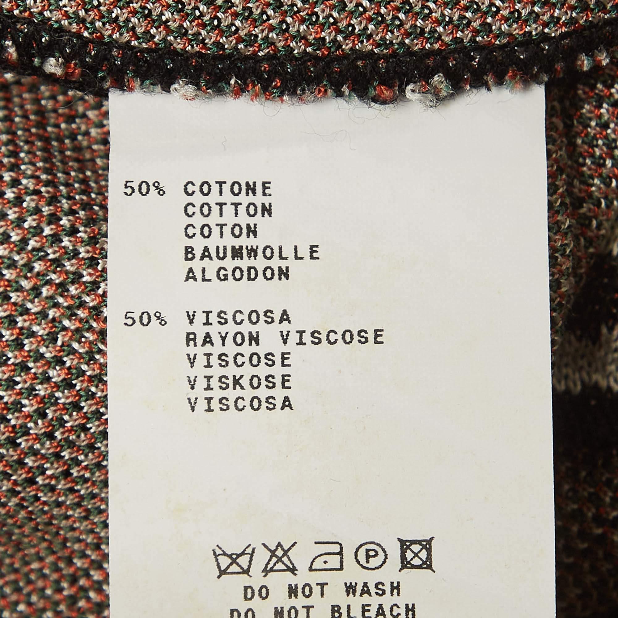 Women's Etro Multicolor Geometric Intarsia Knit Midi Skirt M