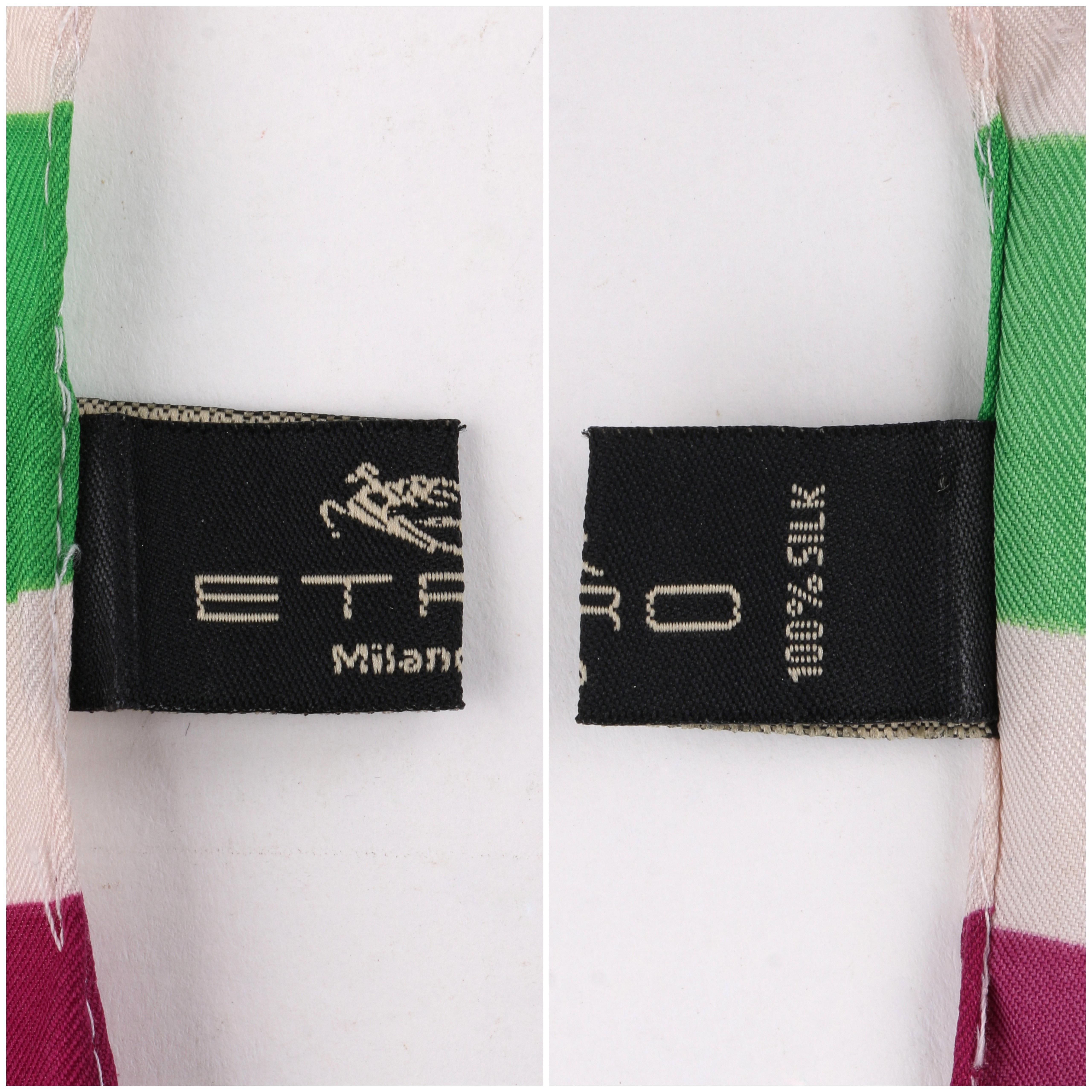 ETRO - Écharpe oblongue à franges en soie à imprimé tribal géométrique multicolore en vente 2