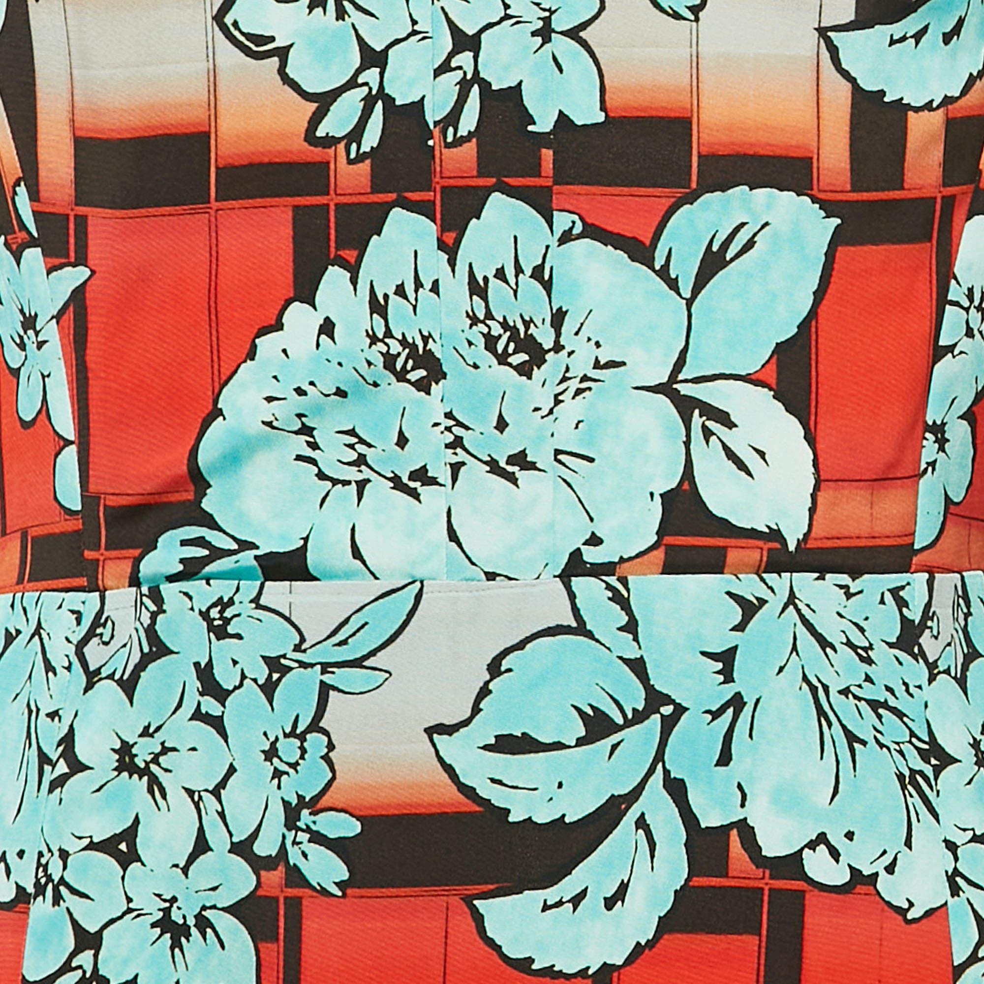 Etro Mini Vestido de Crepé Estampado Multicolor/Azul Claro L en Nuevo Estado en Dubai, Al Qouz 2