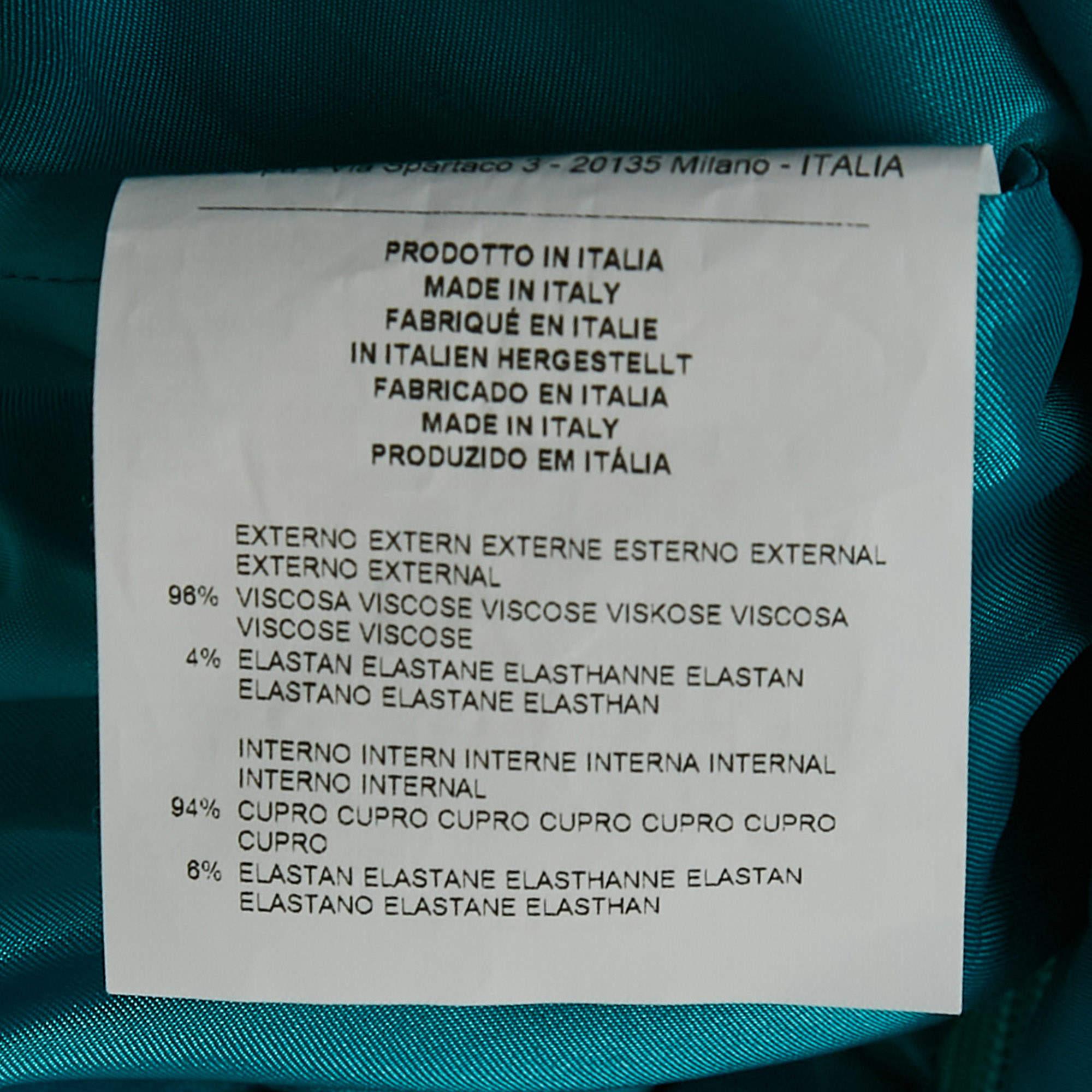 Etro Mini Vestido de Crepé Estampado Multicolor/Azul Claro L 1