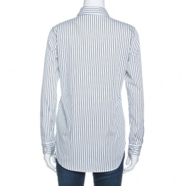 Etro Camisa de algodón con estampado de cachemira y rayas multicolor S en Bueno estado para la venta en Dubai, Al Qouz 2