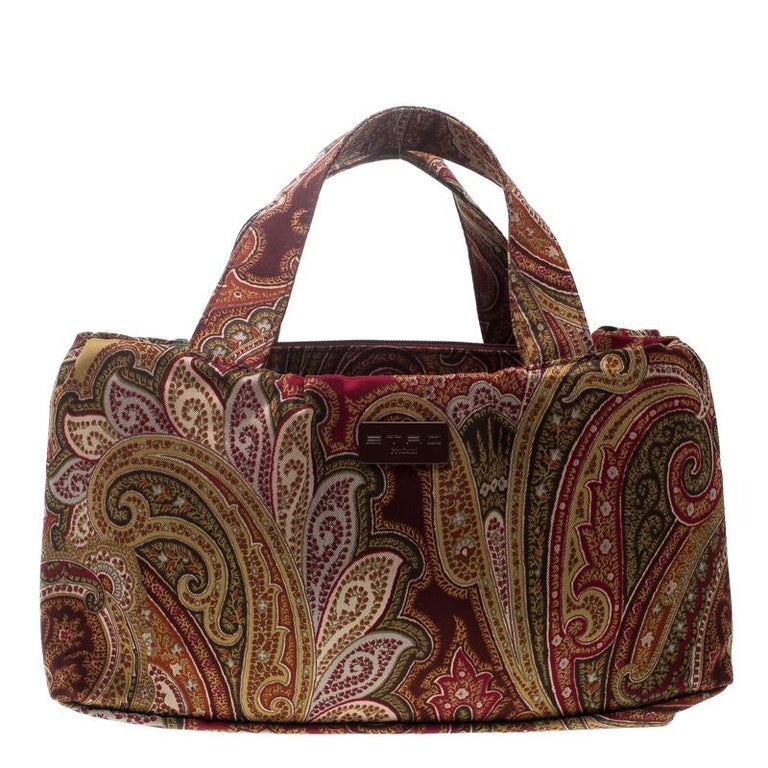 Etro Multicolor Paisley Fabric Tote For Sale at 1stDibs