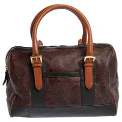 Etro Multicolor Paisley Print Coated Canvas and Leather Satchel