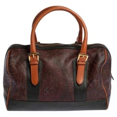 Etro Multicolor Paisley Print Coated Canvas and Leather Satchel