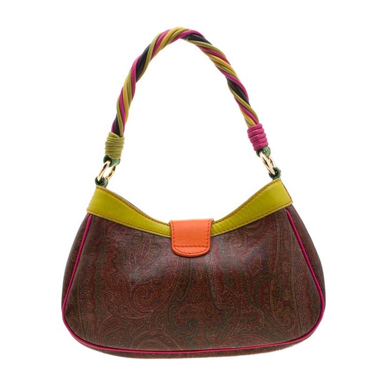 Etro Multicolor Paisley Print Coated Canvas and Leather Shoulder Bag