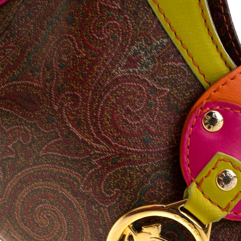 Etro Multicolor Paisley Print Coated Canvas and Leather Shoulder Bag 1