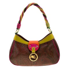 Etro Paisley Printed Hobo Shoulder Bag in Brown