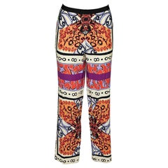 Etro Multicolor Paisley Print Crepe Straight Fit Trousers XL