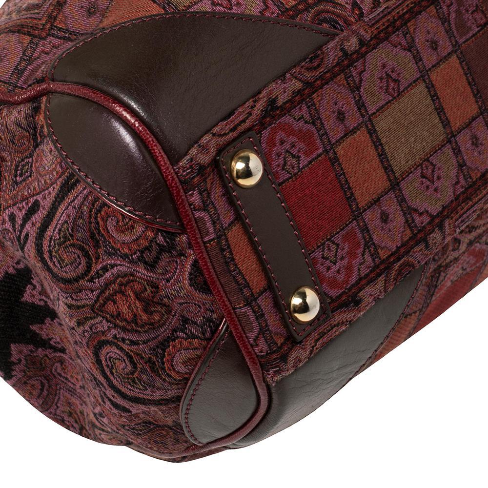 Etro Multicolor Paisley Print Fabric and Leather Zip Satchel 3