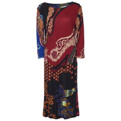 Etro Multicolor Paisley Print Georgette Knee-Length Dress L