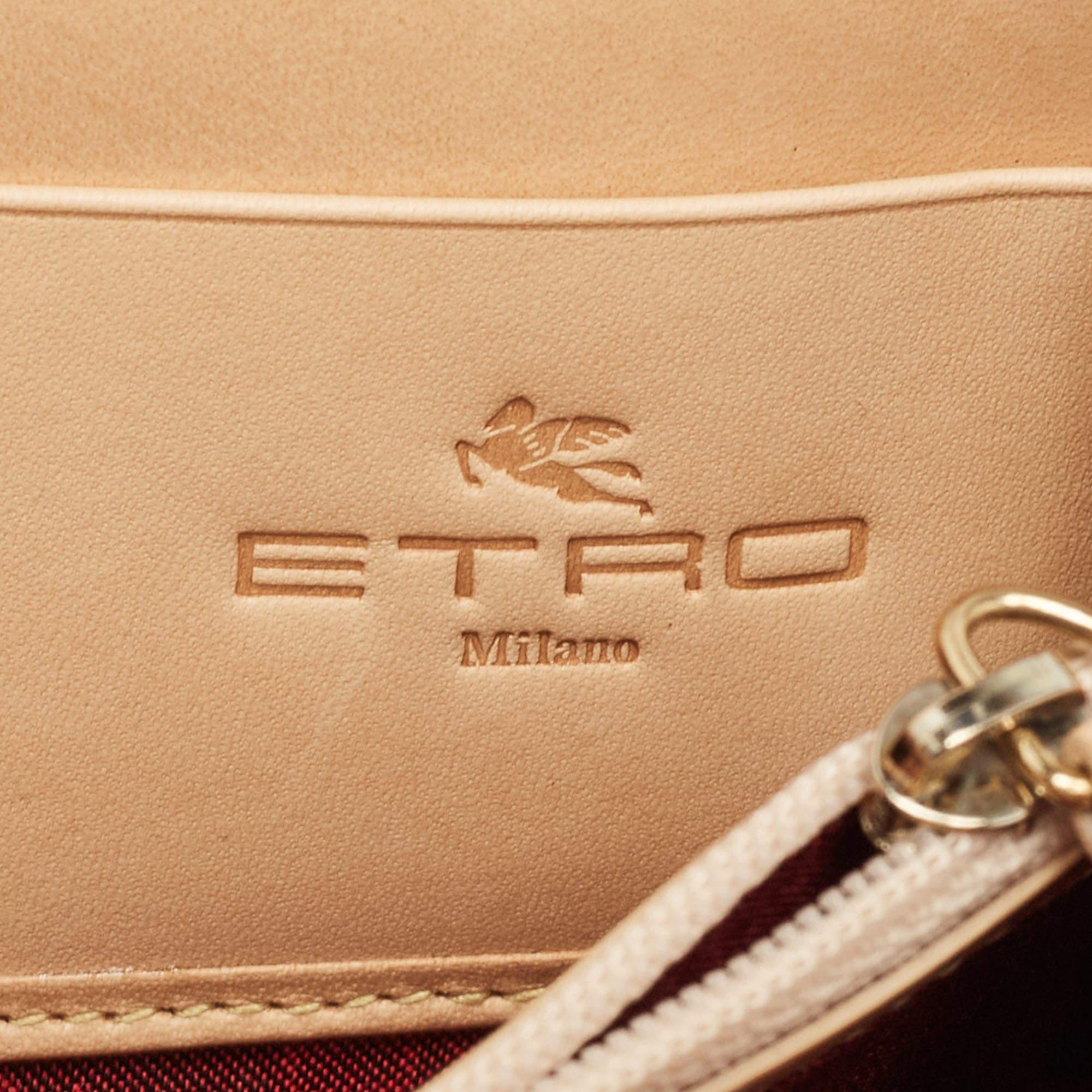Etro Multicolor Paisley Print Leather Wristlet Continental Wallet For Sale 8