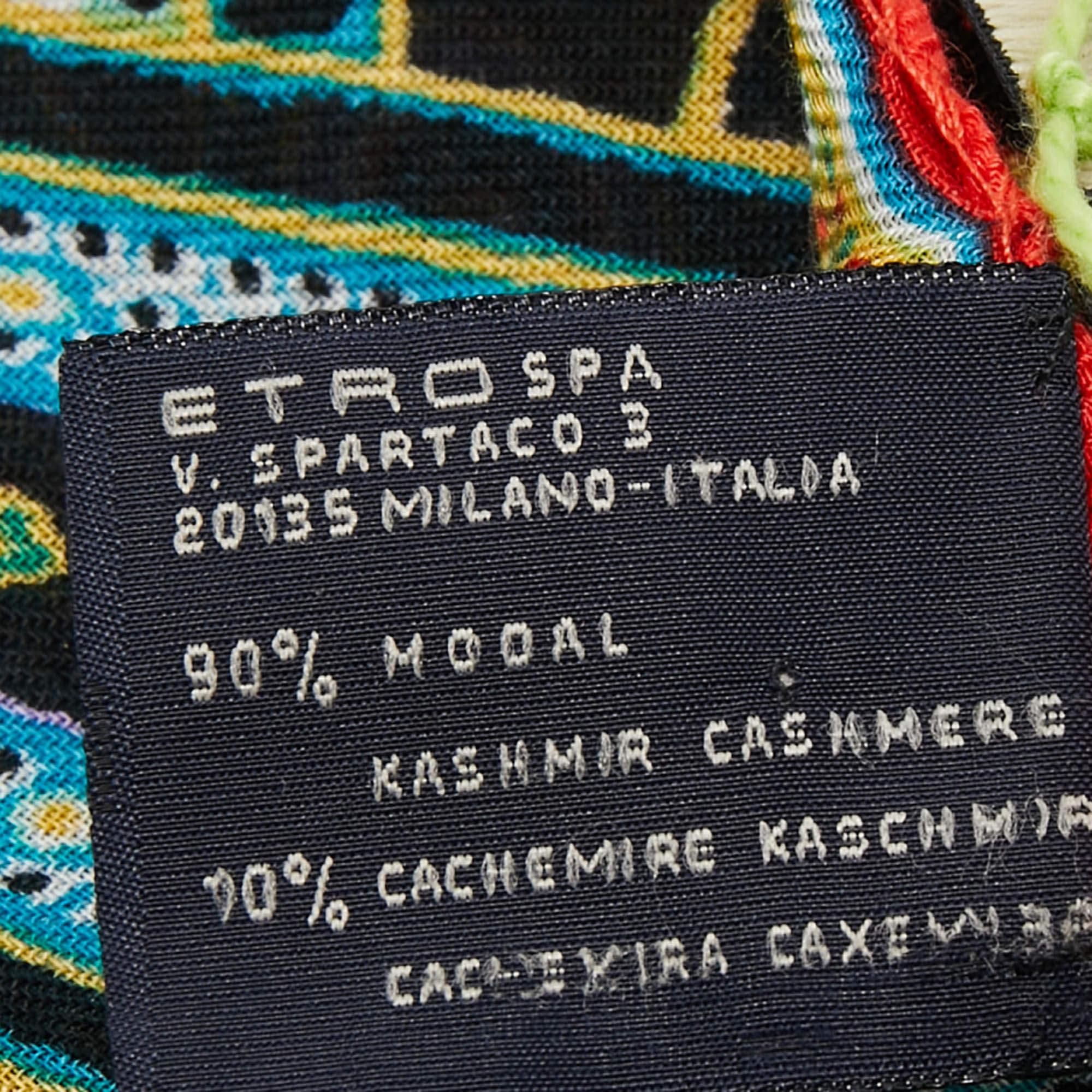 Women's Etro Multicolor Paisley Print Modal & Cashmere Stole For Sale