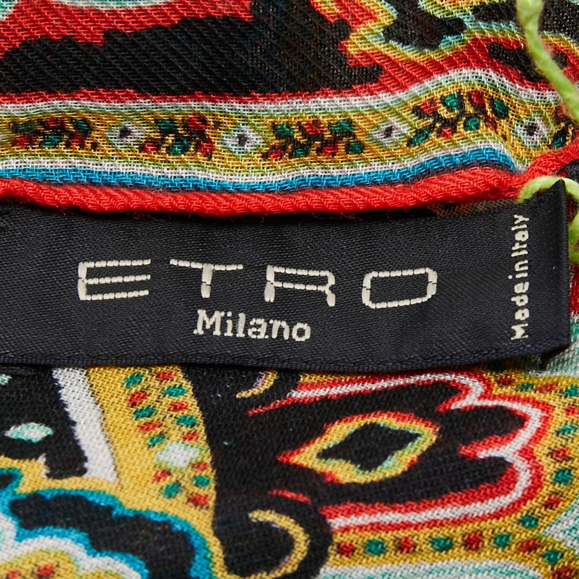 Etro Multicolor Paisley Print Modal & Cashmere Stole For Sale 2