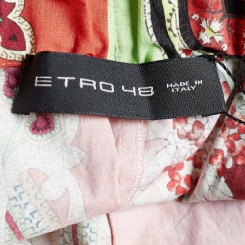 Etro Falda midi de popelina con estampado de cachemira multicolor L Marrón en venta