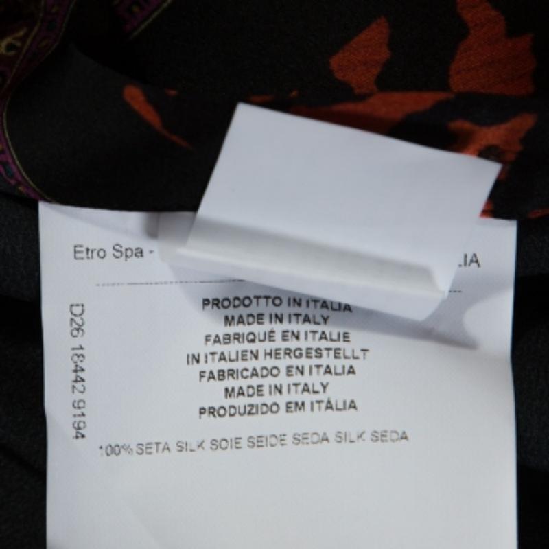De las mujeres Etro Multicolor Paisley Print Silk Button Front Shirt M en venta