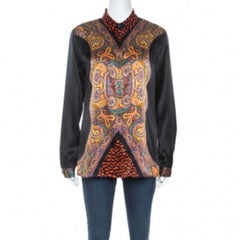 Etro Multicolor Paisley Print Silk Button Front Shirt M