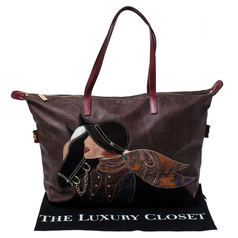 Etro Multicolor Paisley Printed Coated Canvas and Leather Embroidered Tote 7