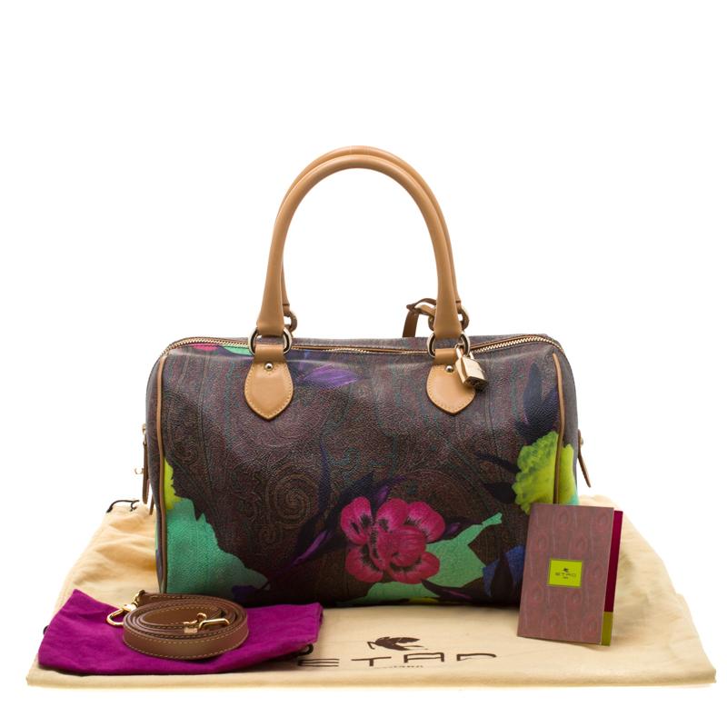 Etro Multicolor Paisley Printed Coated Canvas and Leather Satchel 6