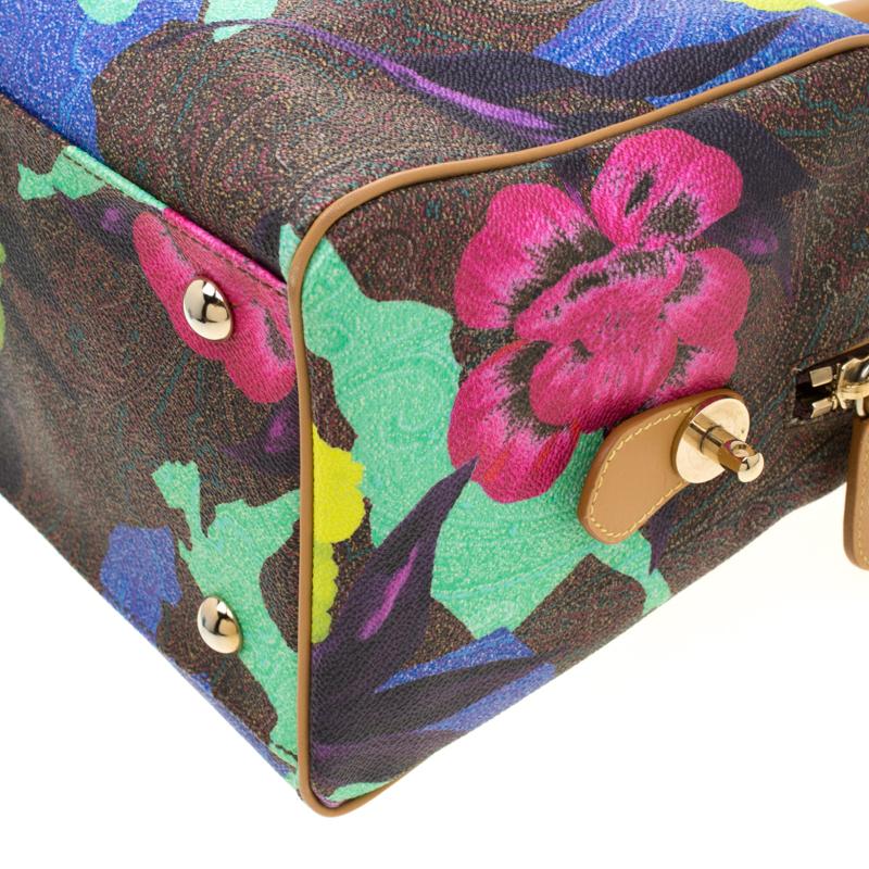 Etro Multicolor Paisley Printed Coated Canvas and Leather Satchel 1