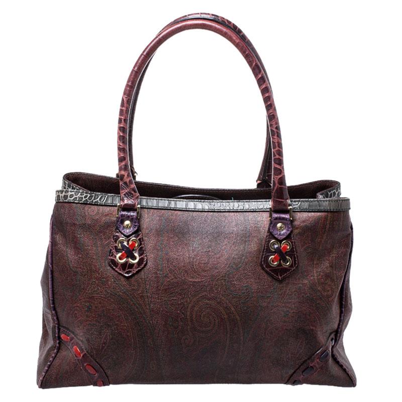 Etro Multicolor Paisley Printed Coated Canvas Tote 5