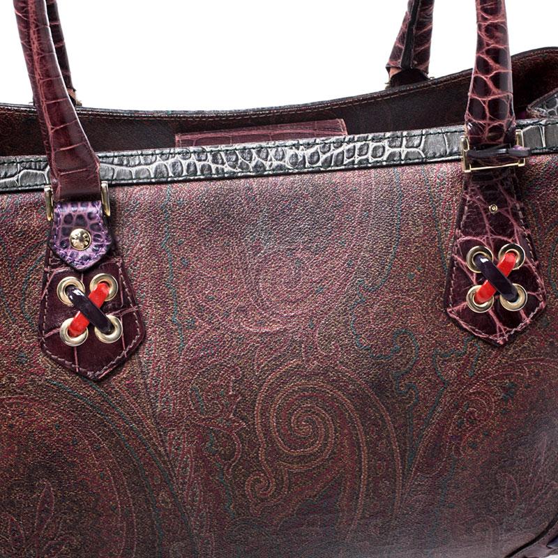 Etro Multicolor Paisley Printed Coated Canvas Tote 4
