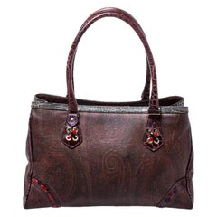Etro Multicolor Paisley Printed Coated Canvas Tote