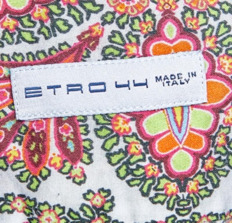 Marrone Etro - Camicia con bottoni in cotone stampata a motivo Paisley multicolore 3XL
