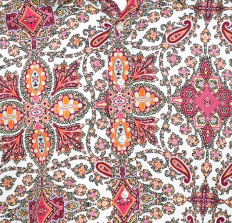 Uomo Etro - Camicia con bottoni in cotone stampata a motivo Paisley multicolore 3XL