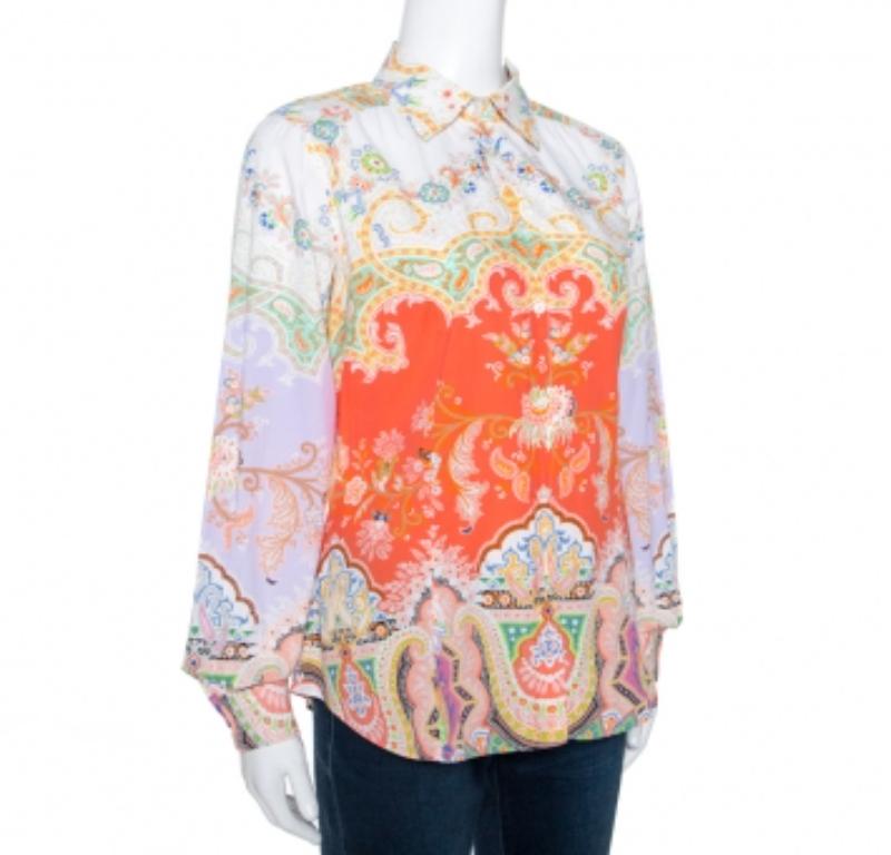 Questa camicia di Etro è l'opzione ideale per qualsiasi evento a cui devi partecipare. Usa questo versatile capo multicolore per passare da un look da settimana a uno da weekend. Realizzata in misto cotone, ha maniche lunghe e chiusura frontale con
