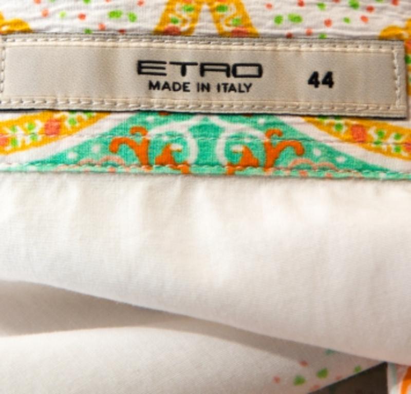 Etro - Camicia in cotone con stampa Paisley multicolore e bottoni sul davanti - M. I. In condizioni buone in vendita a Dubai, Al Qouz 2