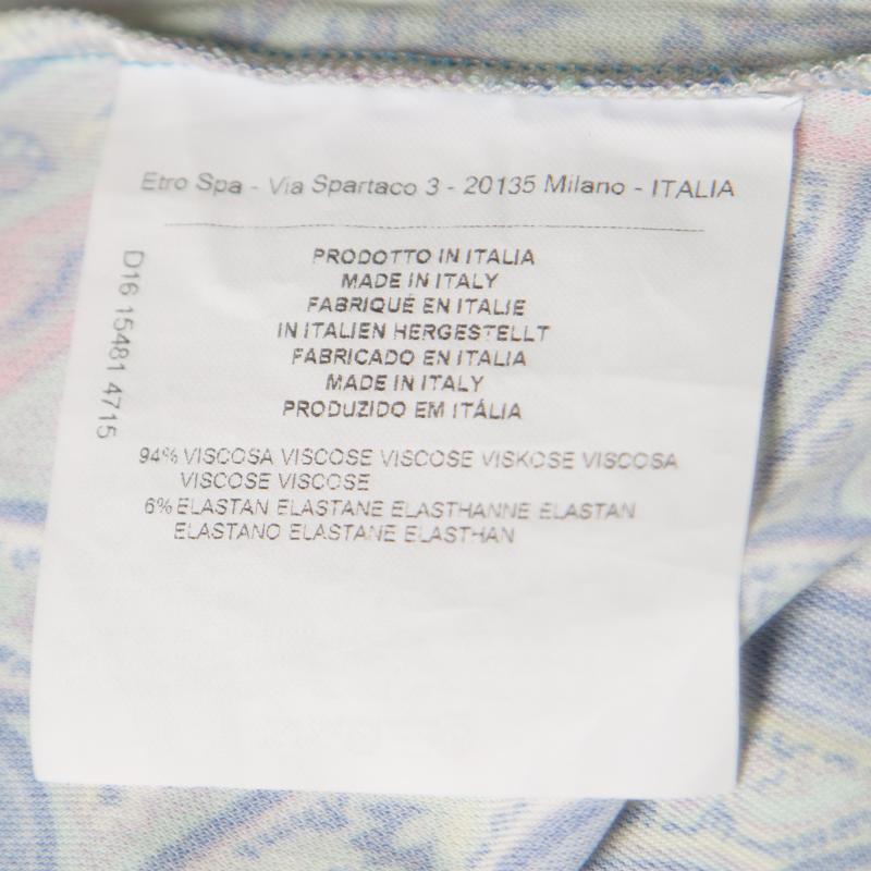 Women's Etro Multicolor Paisley Printed Jersey Maxi Dress M