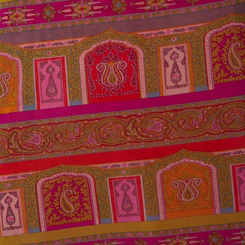 Etro Multicolor Paisley Printed Mesh Knit A-Line Skirt M In Good Condition In Dubai, Al Qouz 2