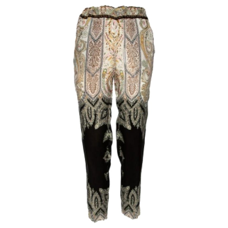 Etro Multicolor paisley Printed Sateen Pants M