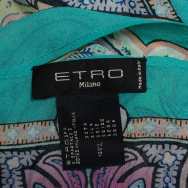 Couverture de plage en soie imprimée multicolore Paisley d'Etro (taille unique) Pour femmes en vente